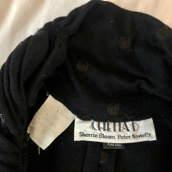 Vintage Chetta B Sherrie Bloom Peter Noviello Black Wool Dress Zip Turtleneck L - Picture 3 of 8